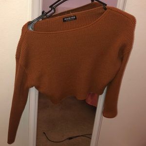 Optional off the shoulder cropped sweater